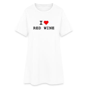 J’adore le vin rouge - Ich liebe Rotwein - Robe T-shirt Femme - blanc - Devant