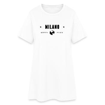 Milan Italy Coordinates Planet Earth - Women’s T-Shirt Dress - white - Front