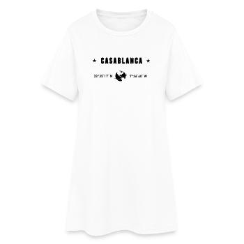 Casablanca Maroc Coordonnées Planète Terre - Robe T-shirt Femme - blanc - Devant
