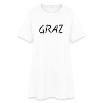 Graz Brush Street Art Noir - Robe T-shirt Femme - blanc - Devant