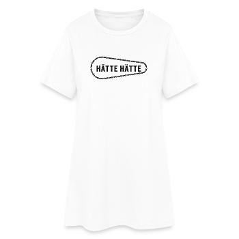 Hätte Hätte Fahrradkette – Geschenk für Radfahrer - Frauen T-Shirt-Kleid - Weiß - Vorne