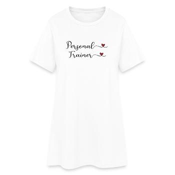 entraîneur personnel - Robe T-shirt Femme - blanc - Devant