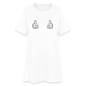 Comme une main - Robe T-shirt Femme - blanc - Devant