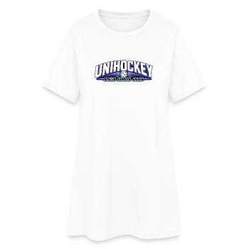 Unihockey NeonLogo Kraftvoll - Frauen T-Shirt-Kleid - Weiß - Vorne