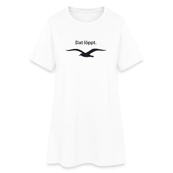 Dat löppt. - Plattdeutsch Norddeutschland Möwe - Frauen T-Shirt-Kleid - Weiß - Vorne
