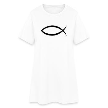 Christenfisch Symbol - Frauen T-Shirt-Kleid - Weiß - Vorne