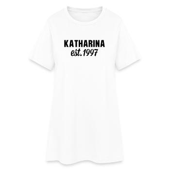 Katharina est 1997 - Frauen T-Shirt-Kleid - Weiß - Vorne