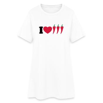 I love chilli - Women’s T-Shirt Dress - white - Front