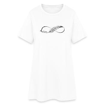 Plumes d'amour Infinity lignes mignonnes - Robe T-shirt Femme - blanc - Devant