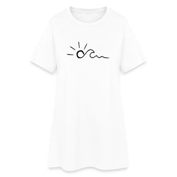 Soleil & Vague - Robe T-shirt Femme - blanc - Devant
