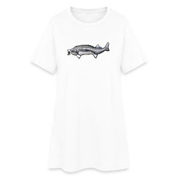 Grubbed Kelfish Tail Pattern - Women’s T-Shirt Dress - white - Front