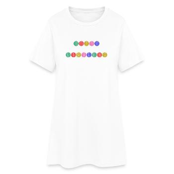 JOYEUX ANNIVERSAIRE. HAPPY BIRTHDAY. ANNIVERSAIRE. - Robe T-shirt Femme - blanc - Devant