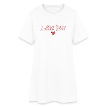 SAINT VALENTIN. EVJF. JE T'AIME. I LOVE YOU. AMOUR - Robe T-shirt Femme - blanc - Devant