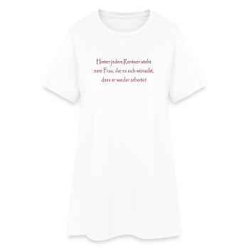 Derrière chaque retraité se trouve une femme - Robe T-shirt Femme - blanc - Devant