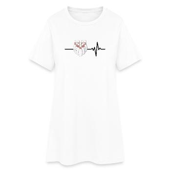 Bowling is my life, heartbeat, strike - Women’s T-Shirt Dress - white - Front