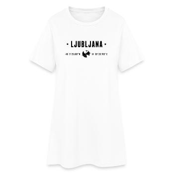 Ljubljana Coordonnées GPS Globe Typographie Modern - Robe T-shirt Femme - blanc - Devant