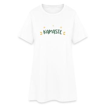 Namaste Yogi Vert Doux - Robe T-shirt Femme - blanc - Devant
