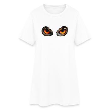 eulen augen 2, vögel - Frauen T-Shirt-Kleid - Weiß - Vorne