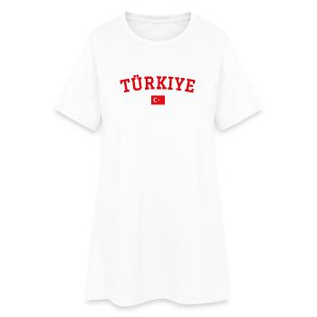 Drapeau de la Turquie en rouge - Robe T-shirt Femme - blanc - Devant