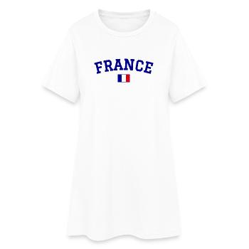 France Flagge Design Blau - Frauen T-Shirt-Kleid - Weiß - Vorne
