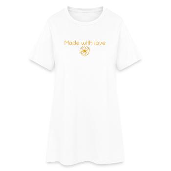 Made with love - Frauen T-Shirt-Kleid - Weiß - Vorne