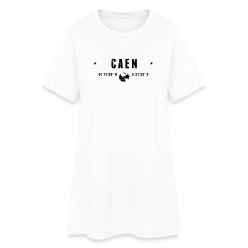 Caen France Coordonnées Gps Globe - Robe T-shirt Femme - blanc - Devant