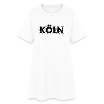 köln - Frauen T-Shirt-Kleid - Weiß - Vorne