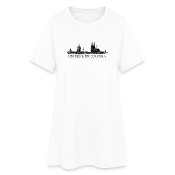 UBI BENE IBI COLONIA Kölner Skyline Köln - Frauen T-Shirt-Kleid - Weiß - Vorne