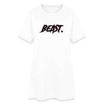 Beast Brushstroke Rot auf Schwarz - Frauen T-Shirt-Kleid - Weiß - Vorne