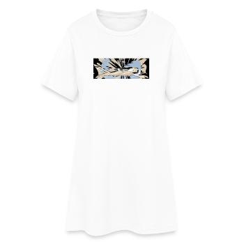 Schwimmen Schwimmerin Wassersport - Frauen T-Shirt-Kleid - Weiß - Vorne
