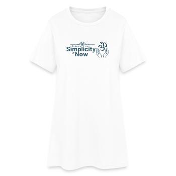 Embrassez la simplicité du présent - Robe T-shirt Femme - blanc - Devant