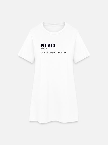 POTATO Kartoffel - Frauen T-Shirt-Kleid - Weiß