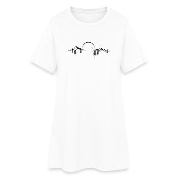 Mountain Peak Adventure Minimaliste Silhouette Art - Robe T-shirt Femme - blanc - Devant