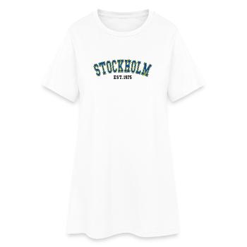 Stockholm Est.1975 - Frauen T-Shirt-Kleid - Weiß - Vorne