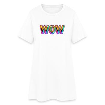 3D WOW Balloon Rainbow Shirt - Women’s T-Shirt Dress - white - Front