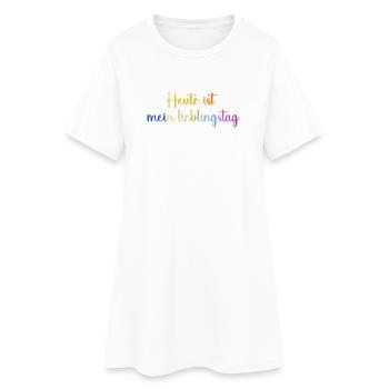 heute_ist_mein_lieblingstag_bunt_farben_ - Robe T-shirt Femme - blanc - Devant