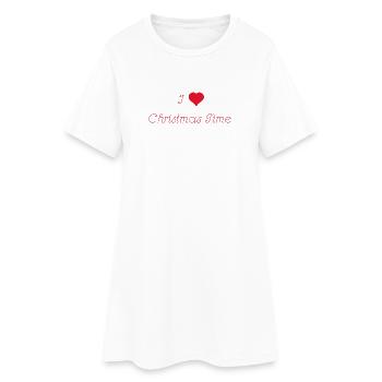 Christmas Love - Frauen T-Shirt-Kleid - Weiß - Vorne