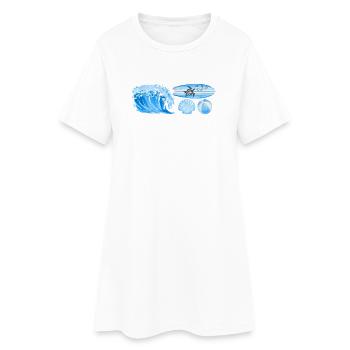 ocean vibe - Frauen T-Shirt-Kleid - Weiß - Vorne