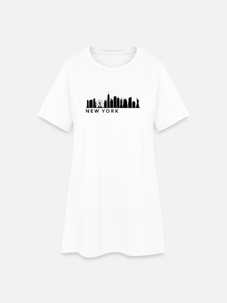 New Yorker Skyline - Frauen T-Shirt-Kleid - Weiß