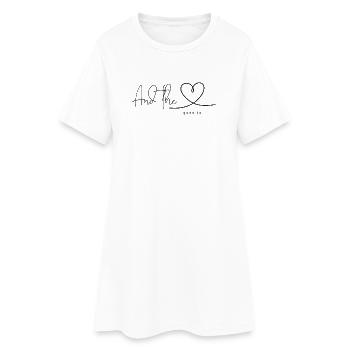 « Et le cœur va à... » Personne préférée - Robe T-shirt Femme - blanc - Devant
