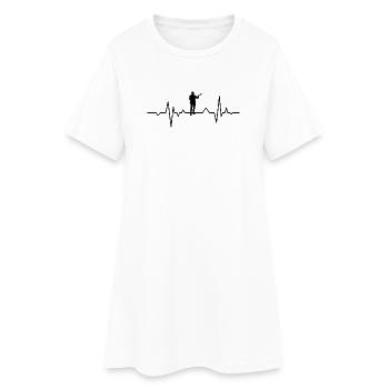 Musicien Guitariste Heartbeat - Robe T-shirt Femme - blanc - Devant