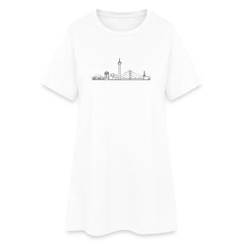 Cadeau de la chemise de la ville de la tour du Rhin de la Skyline de Düsseldorf - Robe T-shirt Femme - blanc - Devant
