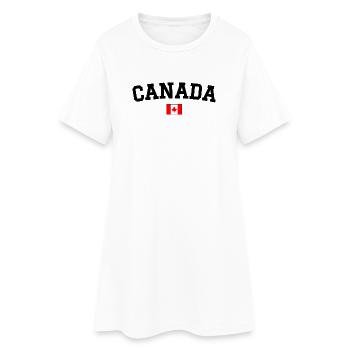 Drapeau du Canada Noir - Robe T-shirt Femme - blanc - Devant