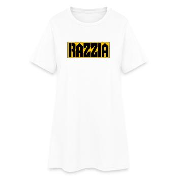 RAZZIA Typographe Contrast Jaune Noir - Robe T-shirt Femme - blanc - Devant