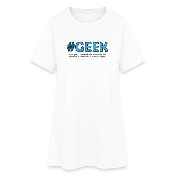 Blue Hashtag Geek Crest - Women’s T-Shirt Dress - white - Front