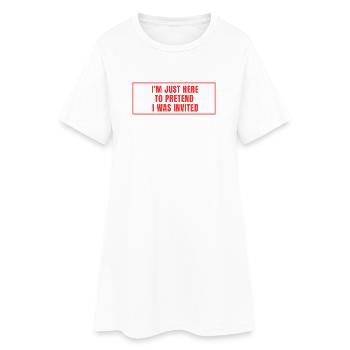 Invité simulé – Déclaration - Robe T-shirt Femme - blanc - Devant