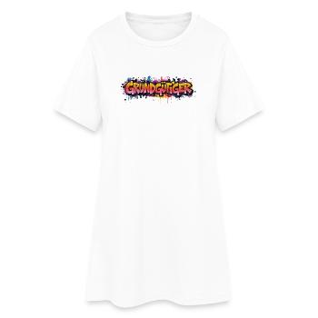 Grundgütger Graffiti Neon-Explosion - Frauen T-Shirt-Kleid - Weiß - Vorne