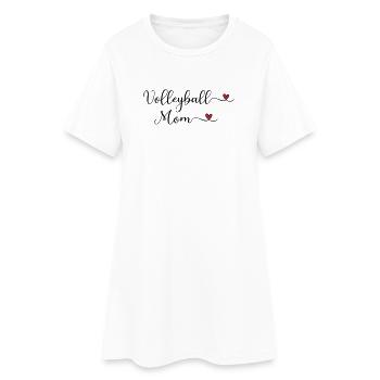 Niedliche Volleyball-Mama-Typografie mit Herz - Frauen T-Shirt-Kleid - Weiß - Vorne