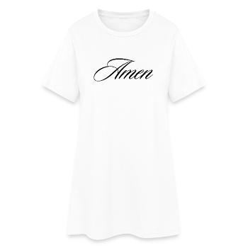 Amen, Schreibschrift Kalligraphie Glaubenszitat-Design - Frauen T-Shirt-Kleid - Weiß - Vorne