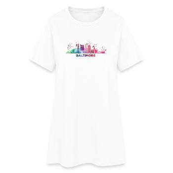 Ligne d’horizon aquarelle de Baltimore - Robe T-shirt Femme - blanc - Devant